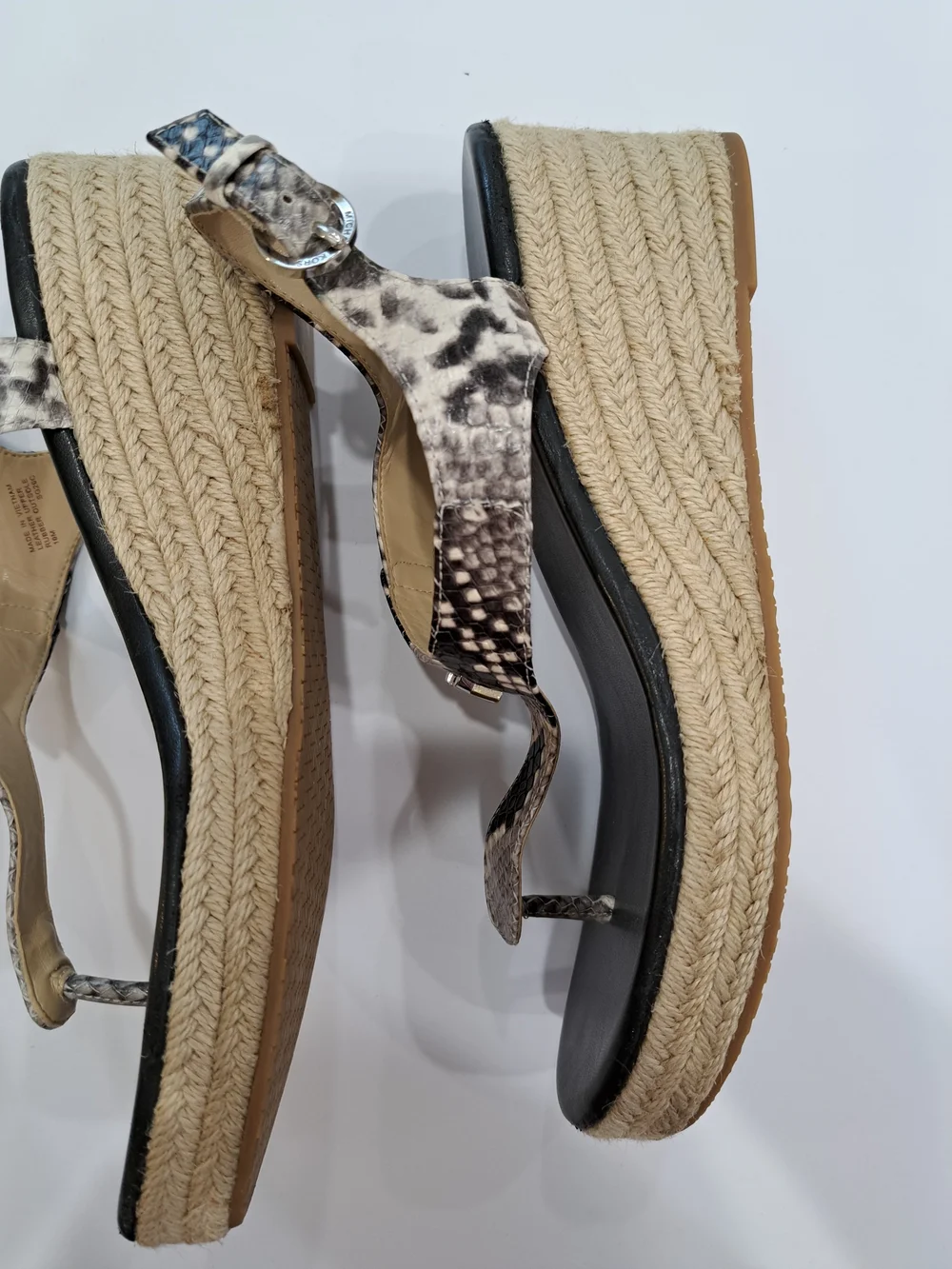 Michael Kors Snakeskin Print Espadrille Wedge Sandals Size 10M